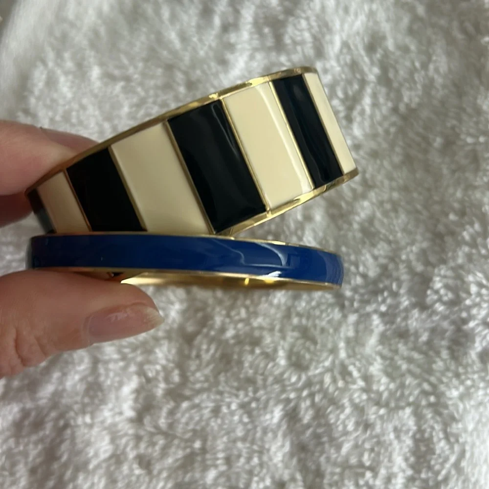 J Crew Gold Enamel Bangle Set - Picture 3 of 4
